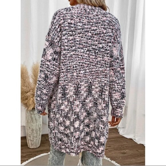 Marled Knit Duster knit sweater Cardigan - Picture 6 of 7